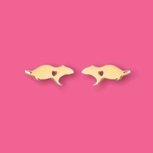 Gold Mouse Earrings